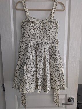 Ilia White & Black Bicycle Print Dress - NWOT - Fit & Flare - US 4
